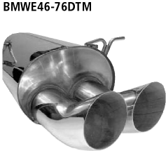 Endschalldämpfer DTM mit Doppel-Endrohr 2 x Ø 76 mm
