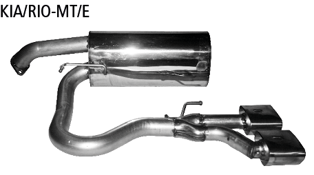 Endschalldämpfer mit Doppel-Endrohr 2x Trapez 114 x 74 mm, Ausga