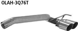 Endrohrsatz RH mit Doppel-Endrohr 2 x Ø 76 mm