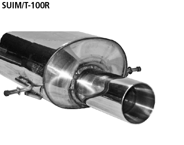 Endschalldämpfer mit Einfach-Endrohr 1 x Ø 100 mm (im RACE-Look)