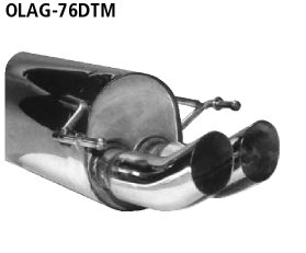 Endschalldämpfer DTM mit Doppel-Endrohr 2 x Ø 76 mm