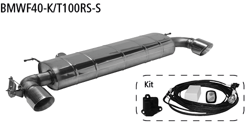 Endschalldämpfer mit Einfach-Endrohr 1x Ø?100?mm LH+RH (im RACE