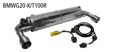 Endschalldämpfer mit Einfach-Endrohr 1x Ø 100 mm LH+RH (im RACE