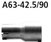 Adapter Endschalldämpfer auf Serienanlage auf Ø 42.5 mm Civic FK