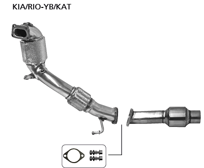 Performance Katalysatorkit mit ECE Zulassung bestehend aus Haupt