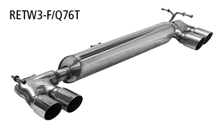 Endschalldämpfer mit Doppel-Endrohr LH+RH 2x Ø 76 mm, 20° schräg