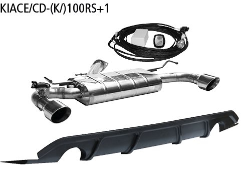Endschalldämpfer mit Einfach-Endrohr 1x Ø100 mm LH+RH, gerade (i
