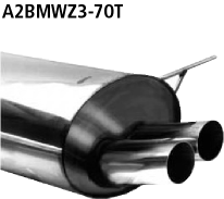 Endschalldämpfer mit Doppel-Endrohr 2 x Ø 70 mm