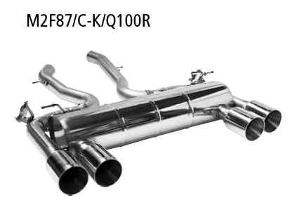 Endschalldämpfer LH+RH mit Doppel-Endrohr 2x Ø 100 mm (im RACE L