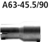 Adapter Endschalldämpfer plus Endrohrsatz auf Serie auf Ø 45.5 m