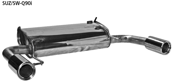 Endschalldämpfer mit Einfach-Endrohr 2 x Ø 90 mm Swift Sport 160