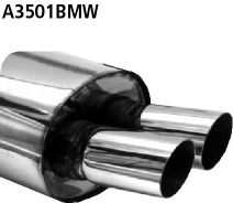 Endschalldämpfer mit Doppel-Endrohr 2 x Ø 76 mm BMW 316i / 318i