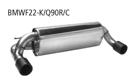 Endschalldämpfer mit Einfach-Endrohr, 1x Ø 90 mm LH+RH, Carbon,