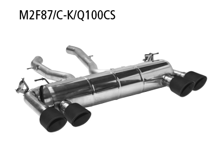 Endschalldämpfer LH+RH mit Doppel-Endrohr Carbon 2x Ø 100 mm (im