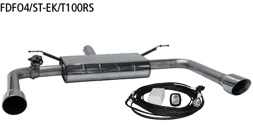 Endschalldämpfer mit Einfach-Endrohr 1x Ø?100?mm LH+RH (im RACE