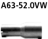 Adapter Hauptschalldämpfer auf Serienanlage auf Ø 52.0 mm
