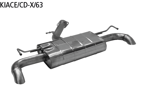 Endschalldämpfer mit 1x Ausgang Ø 63 mm LH+RH