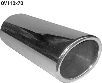 Gerades Endrohr Oval, Länge 260 mm, 110 x 70 mm