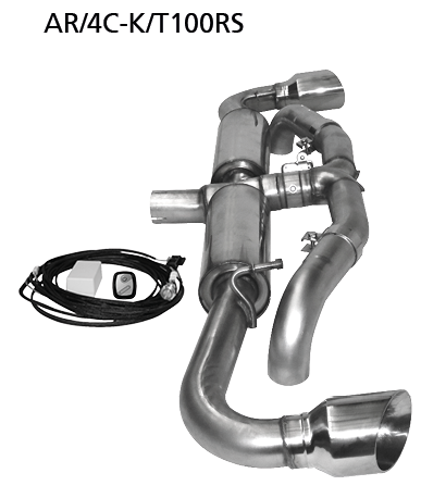 Endschalldämpfer mit Einfach-Endrohr LH +RH 1 x Ø 100 mm, 30° sc