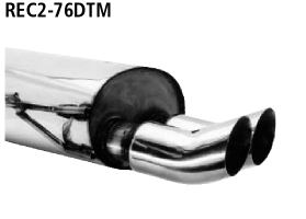 Endschalldämpfer mit Doppel-Endrohr DTM 2 x Ø 76 mm