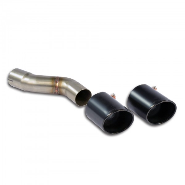 Mittelrohrsatz Links + Endrohr "Gun Metal Grey" OO90