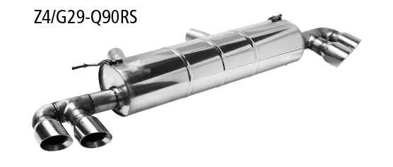 Endschalldämpfer mit Doppel-Endrohr 2x Ø 90 mm LH+RH (im RACE Lo