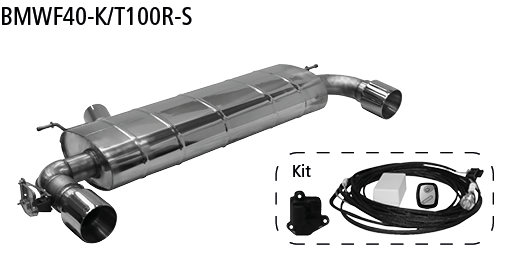 Endschalldämpfer mit Einfach-Endrohr 1x Ø 100 mm LH+RH (im RACE