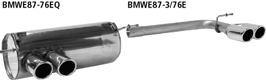 Endschalldämpfer mit Doppel-Endrohr LH 2 x Ø 76 mm eingerollt 20