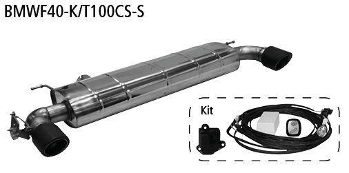 Endschalldämpfer mit Einfach-Endrohr Carbon 1x Ø?100?mm LH+RH (i