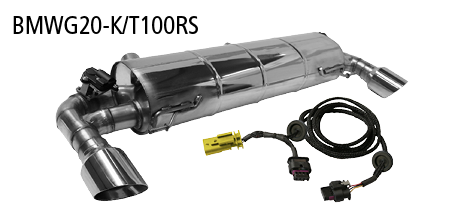 Endschalldämpfer mit Einfach-Endrohr 1x Ø 100 mm LH+RH (im RACE