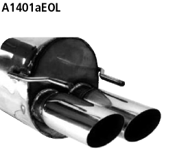 Endschalldämpfer mit Doppel-Endrohr 2 x Ø 76 mm