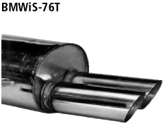 Endschalldämpfer mit Doppel-Endrohr 2 x Ø 76 mm