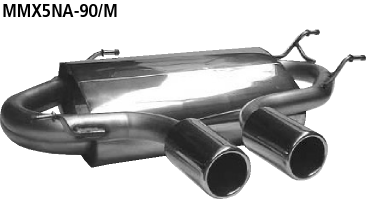 Endschalldämpfer mit 2 Endrohren Ø 90 mm Ausgang mittig