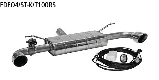 Endschalldämpfer mit Einfach-Endrohr 1x Ø?100?mm LH+RH (im RACE