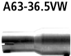 Adapter Endschalldämpfer auf Serienanlage auf Ø 36.5 mm
