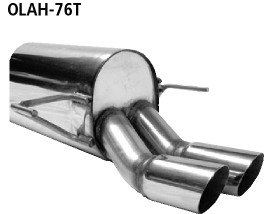 Endschalldämpfer mit Doppel-Endrohr 2 x Ø 76 mm