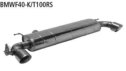 Endschalldämpfer mit Einfach-Endrohr 1x Ø?100?mm LH+RH (im RACE