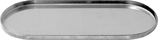 Deckel flach oval, Breite x Höhe: 134 x 77 mm
