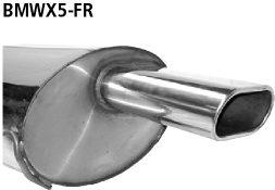 Endschalldämpfer mit Einfach-Endrohr Flat 135 x 75 mm rechte Sei