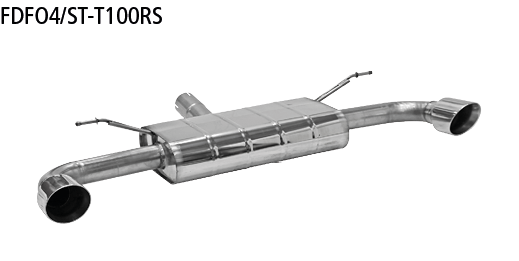 Endschalldämpfer mit Einfach-Endrohr 1x Ø?100?mm LH+RH (im RACE