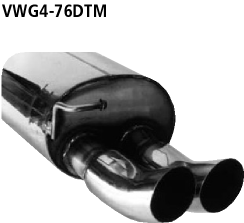 Endschalldämpfer DTM mit Doppel-Endrohr 2 x Ø 76 mm