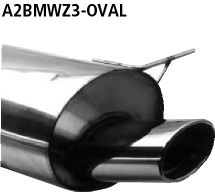 Endschalldämpfer mit Einfach-Endrohr oval 153 x 95 mm