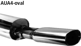 Endschalldämpfer mit Einfach-Endrohr oval 153 x 95 mm