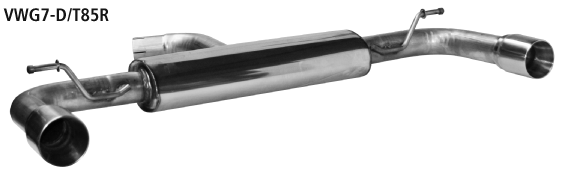 Endschalldämpfer mit Einfach-Endrohr LH + RH, 1 x Ø 85 mm (im RA