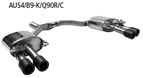 Endschalldämpfer mit Doppel-Endrohr LH+RH 2x Ø?90?mm (im RACE Lo