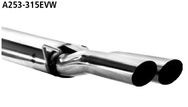 Endschalldämpfer mit Doppel-Endrohr 2 x Ø 76 mm