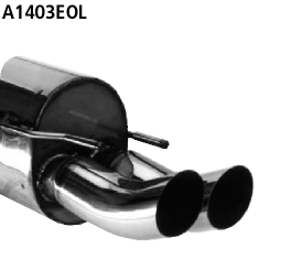 Endschalldämpfer mit Doppel-Endrohr DTM 2 x Ø 76 mm