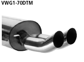 Endschalldämpfer mit Doppel-Endrohr DTM 2 x Ø 70 mm
