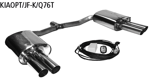 Endschalldämpfer mit Doppel-Endrohr 2 x Ø 76 mm LH+RH 20° schräg