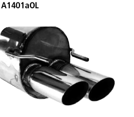 Endschalldämpfer mit Doppel-Endrohr 2 x Ø 76 mm